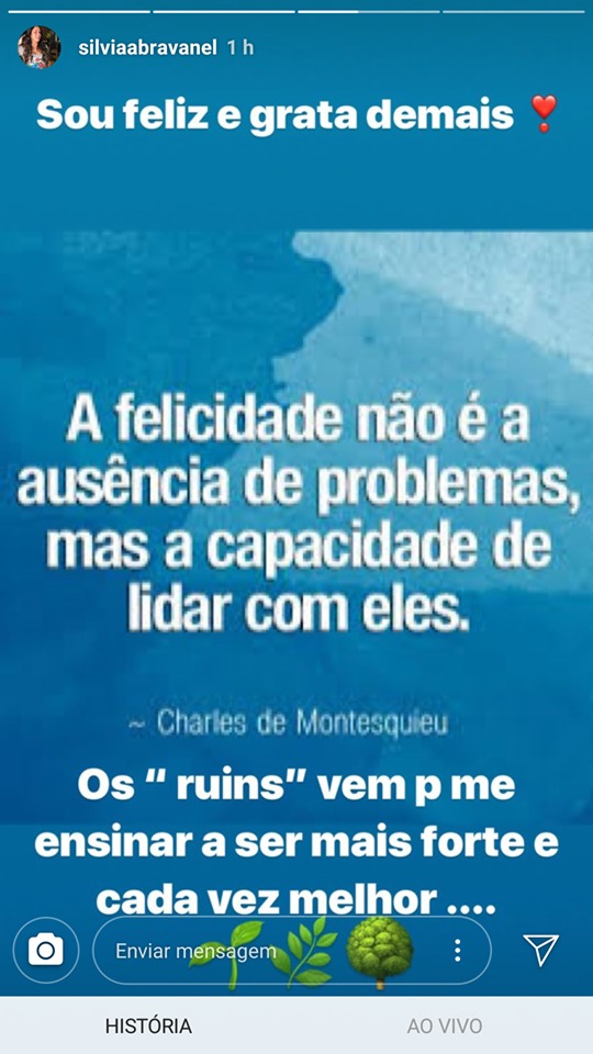 Postagem feita por Silvia Abravanel no Instagram