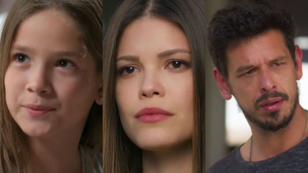 Priscila (Clara Galinari), Cris (Vitoria Strada) e Alain (Joao Vicente de Castro) de Espelho da Vida