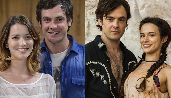 Sergio Guizé com Nathalia Dill e, ao lado, com Bianca Bin Os três estarão na novela de Walcyr Carrasco