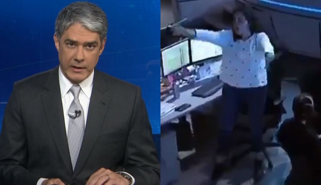 William Bonner e cena dos bastidores do Jornal Nacional