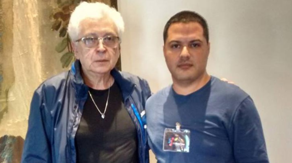Aguinaldo Silva e Silvio Cerceau, ex-aluno do escritor