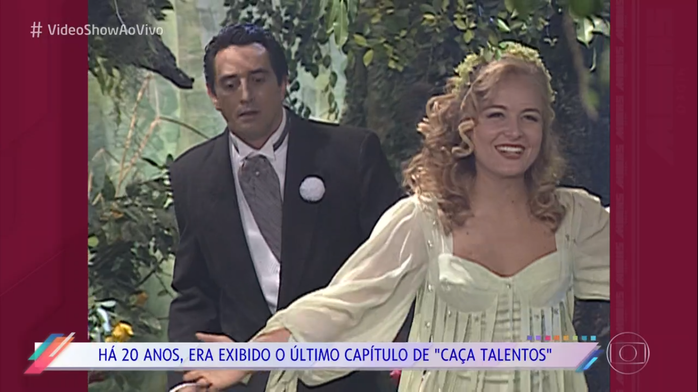 Arthur (Eduardo Galvão) e Bela (Angélica) no último capítulo de Caça Talentos