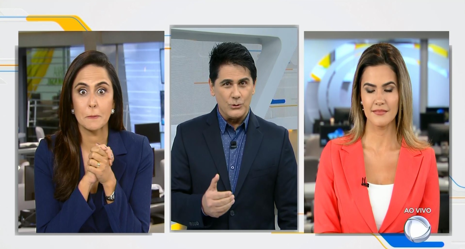 Carla Cecato, César Filho e Larissa Alvarenga (Reprodução: RecordTV)