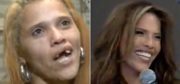 Gorete como Paula Veludo e depois da transformação