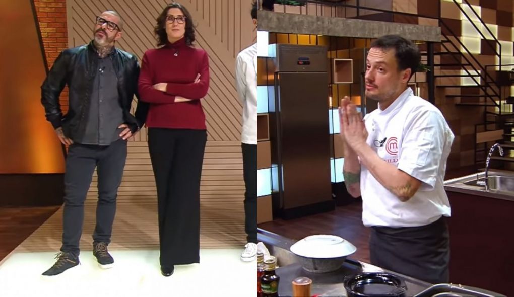 Henrique Focaca, Paola Carosella e Willian, competidor do MasterChef Profissionais