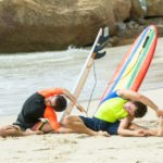 Kayky Brito e Bernardo Marinho durante gravação de Verão 90