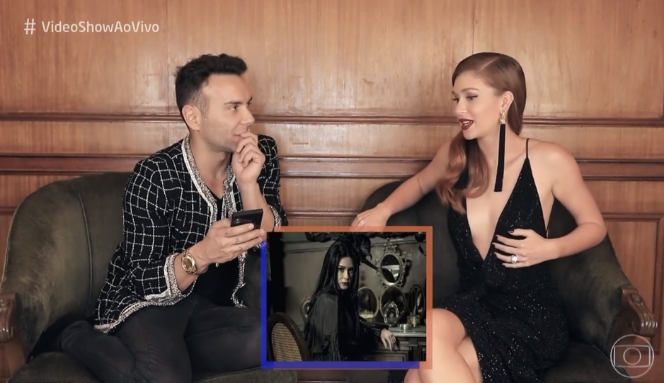 Matheus Mazzafera e Marina Ruy Barbosa no Vídeo Show (Reprodução)