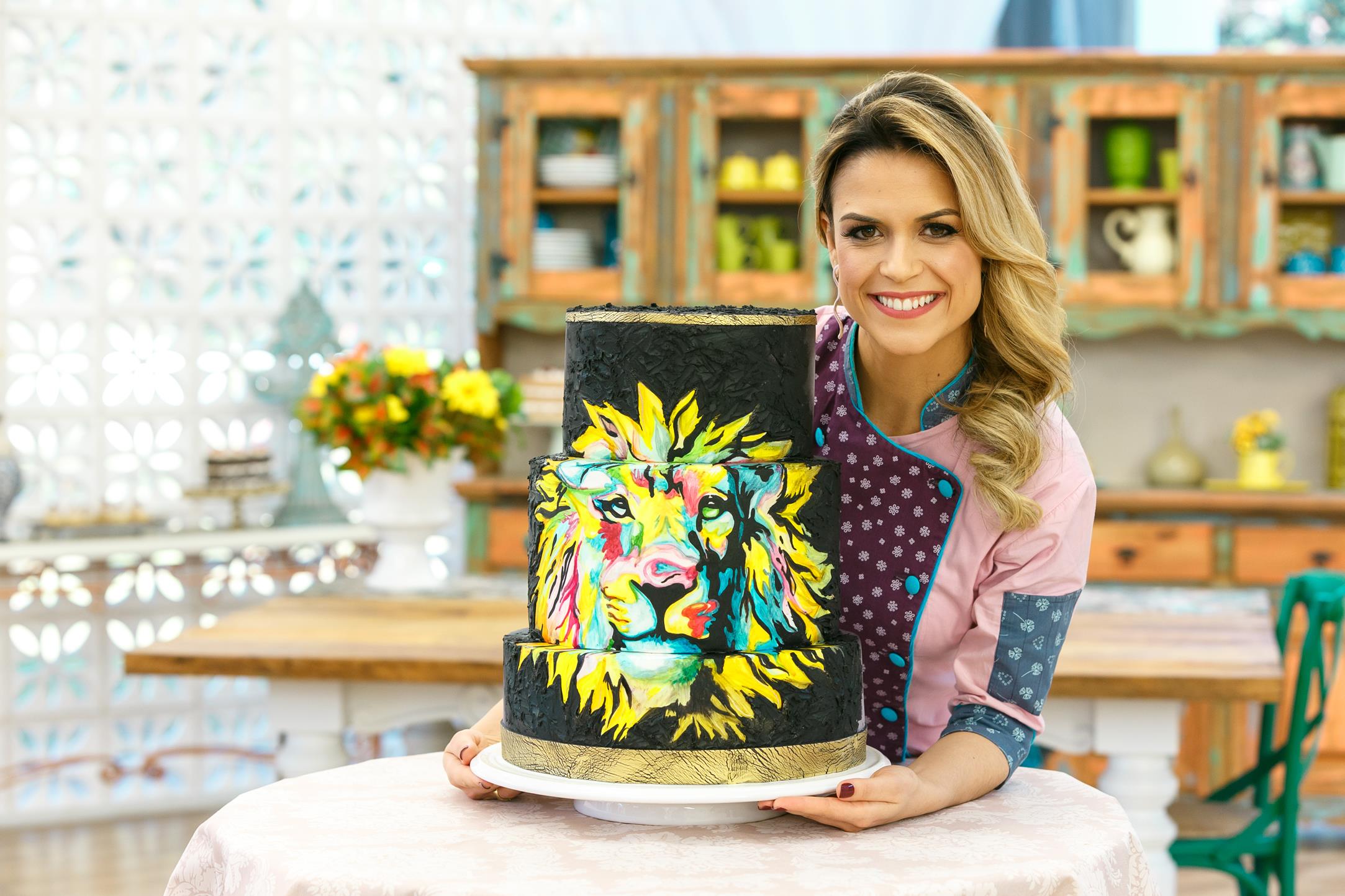 Beca e o bolo referência da prova criativa no Bake Off Brasil