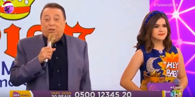 Raul Gil e Maisa Silva, no Teleton 2018, no SBT