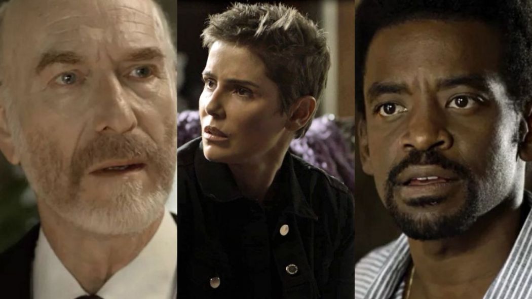 Severo (Odilon Wagner), Karola (Deborah Secco) e Roberval (Fabricio Boliveira) de Segundo Sol