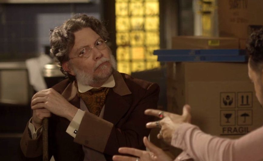 Teófilo (Kiko Mascarenhas) e Barão (Rui Ricardo Dias) em O Tempo Não Para