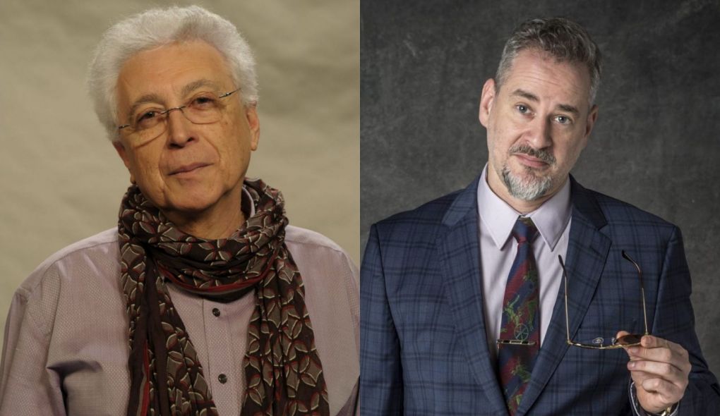 Aguinaldo Silva e o Eurico (Dan Stulbach) de O Setimo Guardiao