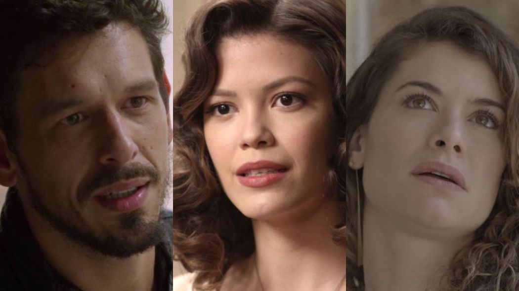 Alain (Joao Vicente de Castro), Cris (Vitoria Strada) e Isabel (Alinne Moraes) de Espelho da Vida
