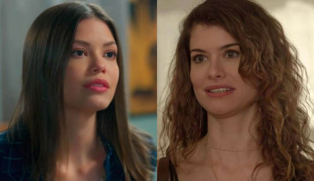 Cris (Vitoria Strada) e Isabel (Alinne Moraes) de Espelho da Vida