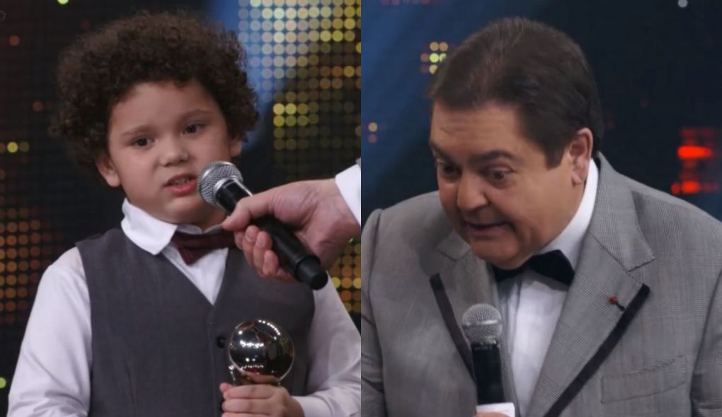 Davi Queiroz e Faustao no Trofeu Domingao