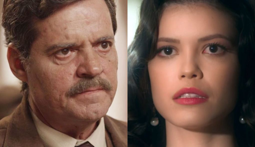 Eugenio (Felipe Camargo) e Julia (Vitoria Strada) de Espelho da Vida