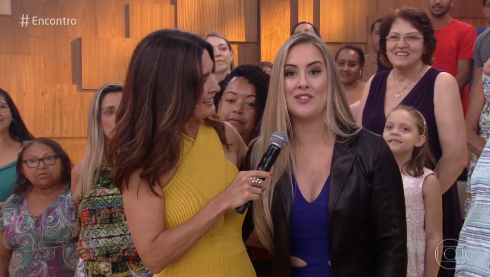 Ex-BBB Patrícia Leitte na plateia do Encontro com Fátima Bernardes