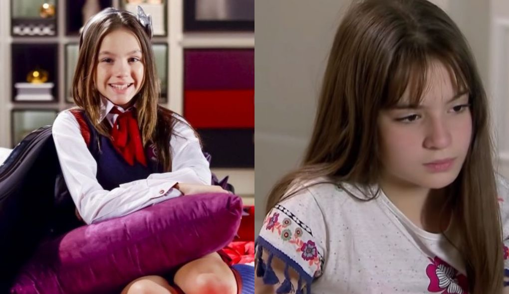 Filipa (Bela Fernandes) e Poliana (Sophia Valverde) de As Aventuras de Poliana