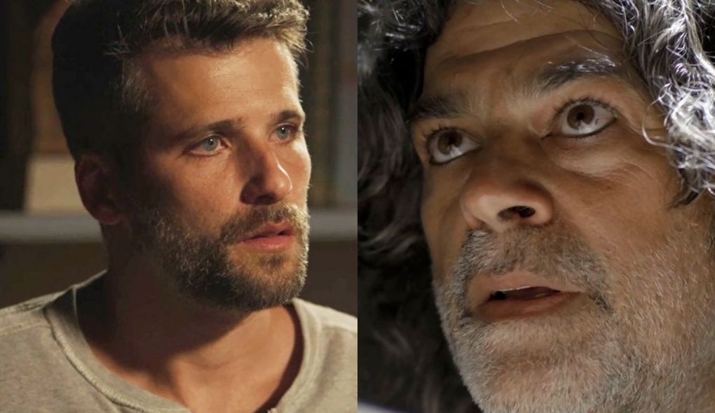 Gabriel (Bruno Gagliasso) e Leon (Eduardo Moscovis) de O Setimo Guardiao