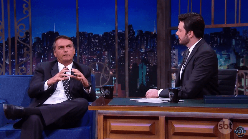 Jair Bolsonaro em entrevista ao The Noite (Foto: Divulgação / SBT)