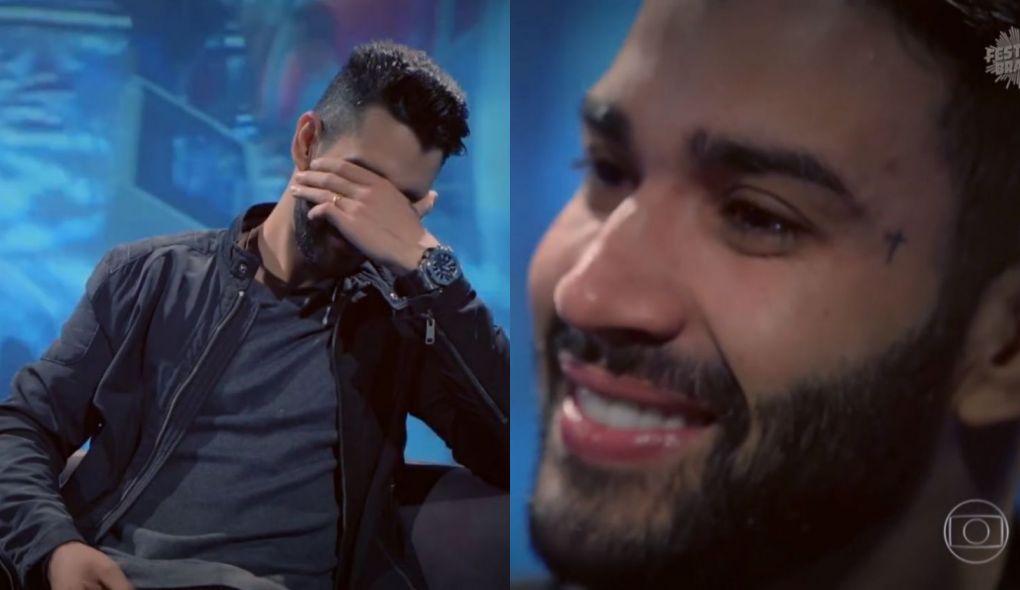 Gusttavo Lima se emocionou no Festeja Brasil