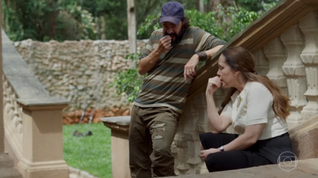 Robério (Heitor Martinez) e Judith (Isabela Garcia), de O Sétimo Guardião, na Globo