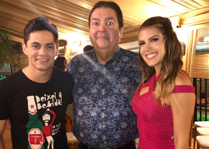 Lucas Veloso, Faustao e Nathalia Melo
