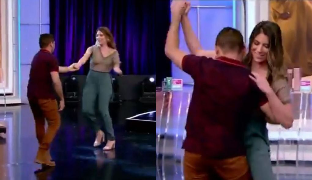 Rebeca Abravanel dancou com participante do Roda a Roda