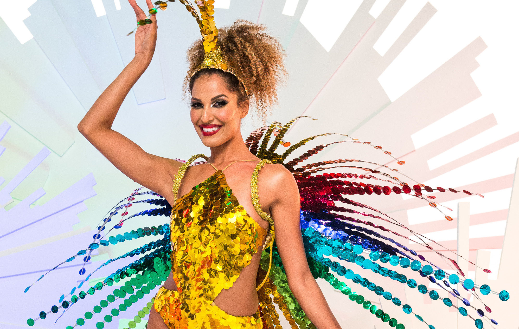 Erika Moura na vinheta Globeleza 2019.