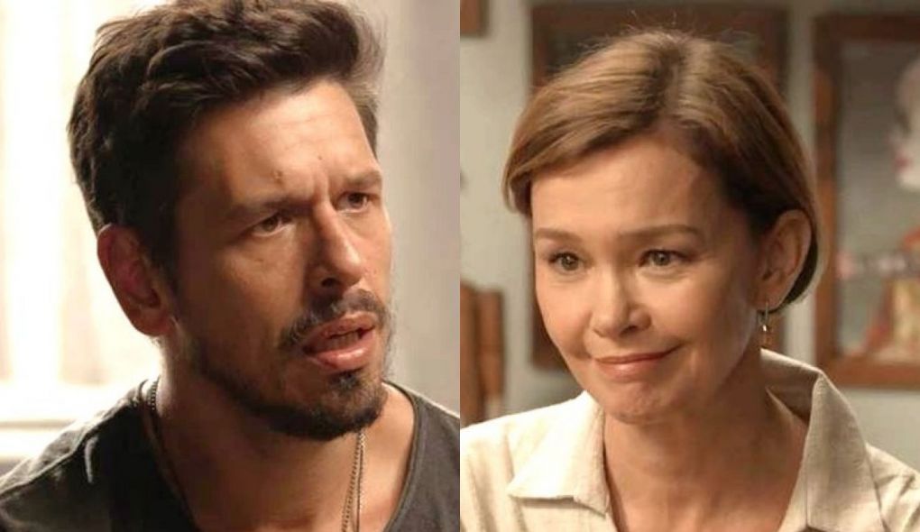 Alain (João Vicente de Castro) e Ana (Julia Lemmertz) de Espelho da Vida