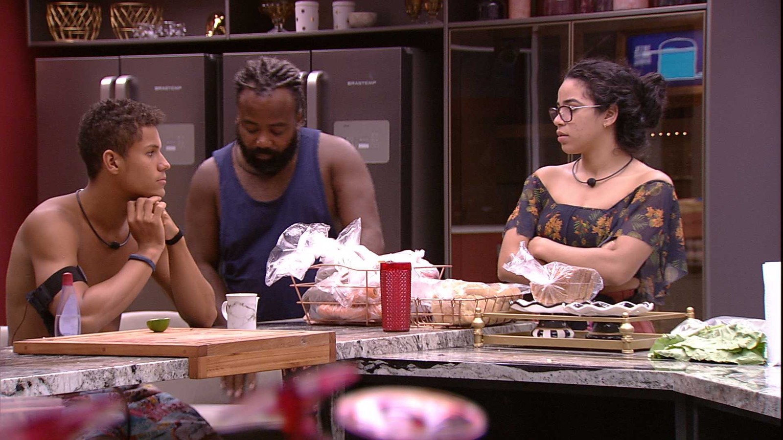 Elana, Rodrigo e Danrley no BBB19