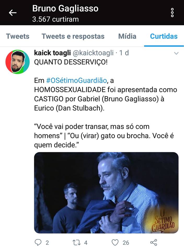 Bruno Gagliasso surpreendeu ao curtir postagem