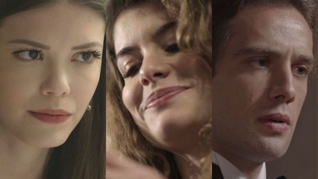 Cris (Vitoria Strada), Isabel (Alinne Moraes) e Danilo (Rafael Cardoso) de Espelho da Vida