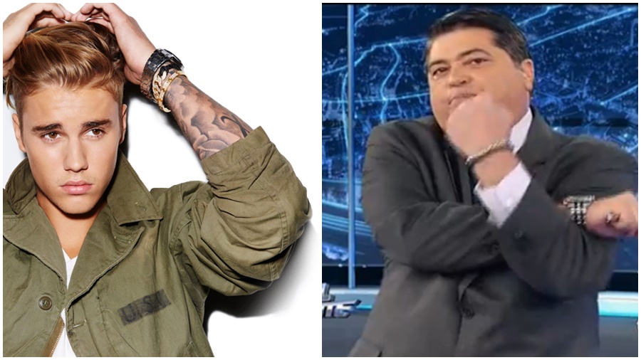 Datena destruiu o CD de Justin Bieber (Divulgação)