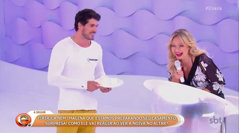 Maycon do BBB19, participou do quadro rola ou enrola da Eliana (Foto: Reprodução/SBT)
