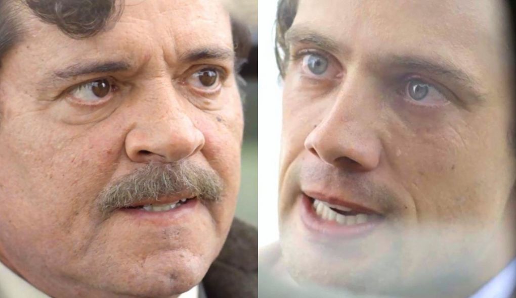 Eugenio (Felipe Camargo) e Danilo (Rafael Cardoso) de Espelho da Vida