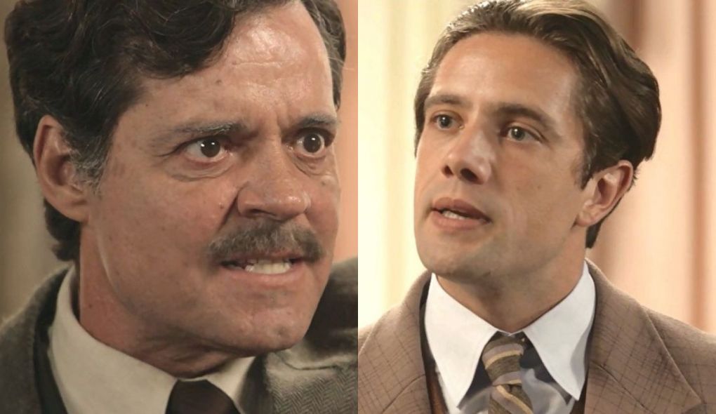 Eugenio (Felipe Camargo) e Danilo (Rafael Cardoso) de Espelho da Vida