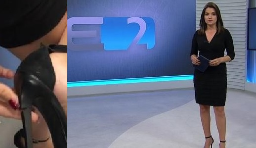 Apresentadora Larissa Pereira, da Globo Pernambuco, após o 