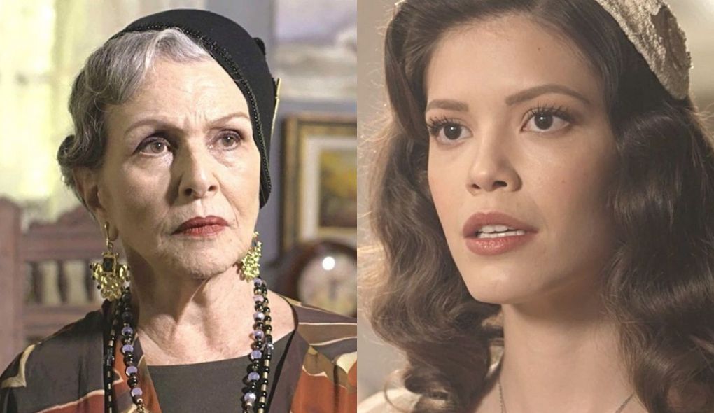 Hildegard (Irene Ravache) e Julia (Vitoria Strada) de Espelho da Vida