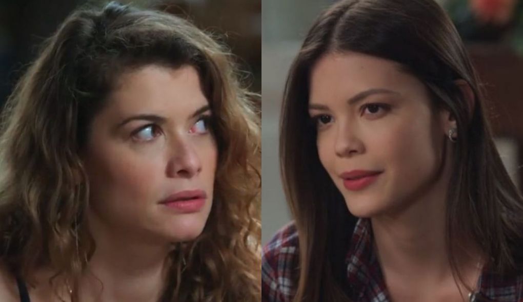 Isabel (Alinne Moraes) e Cris (Vitoria Strada) de Espelho da Vida