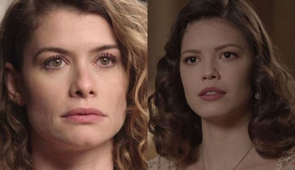 Isabel (Alinne Moraes) e Julia (Vitoria Strada) de Espelho da Vida