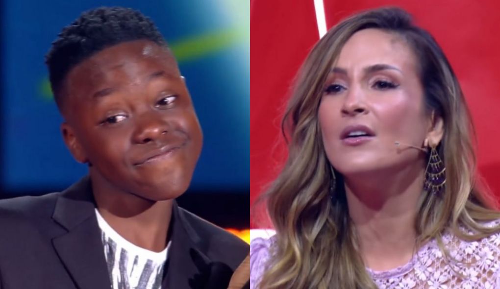 Luis Henrique Alves, participante do The Voice Kids, e Claudia Leitte