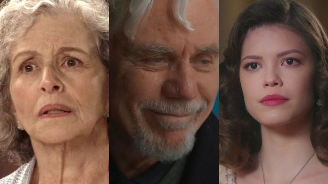 Margot (Irene Ravache), Vicente (Reginaldo Faria) e Cris Julia (Vitoria Strada) de Espelho da Vida