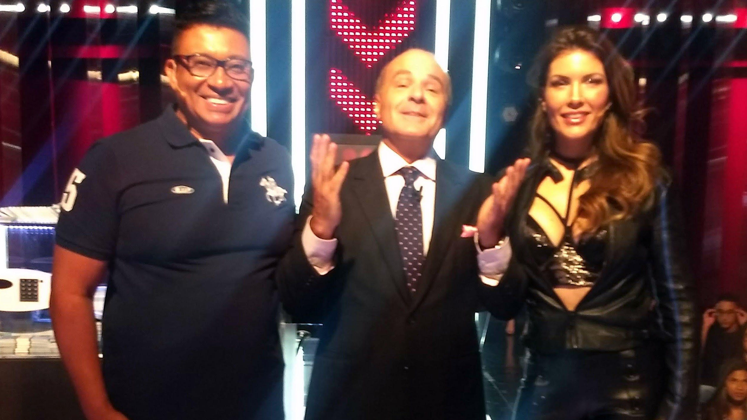 Pedro Manso, Marcelo de Carvalho e Lucyana Villar no Mega Senha