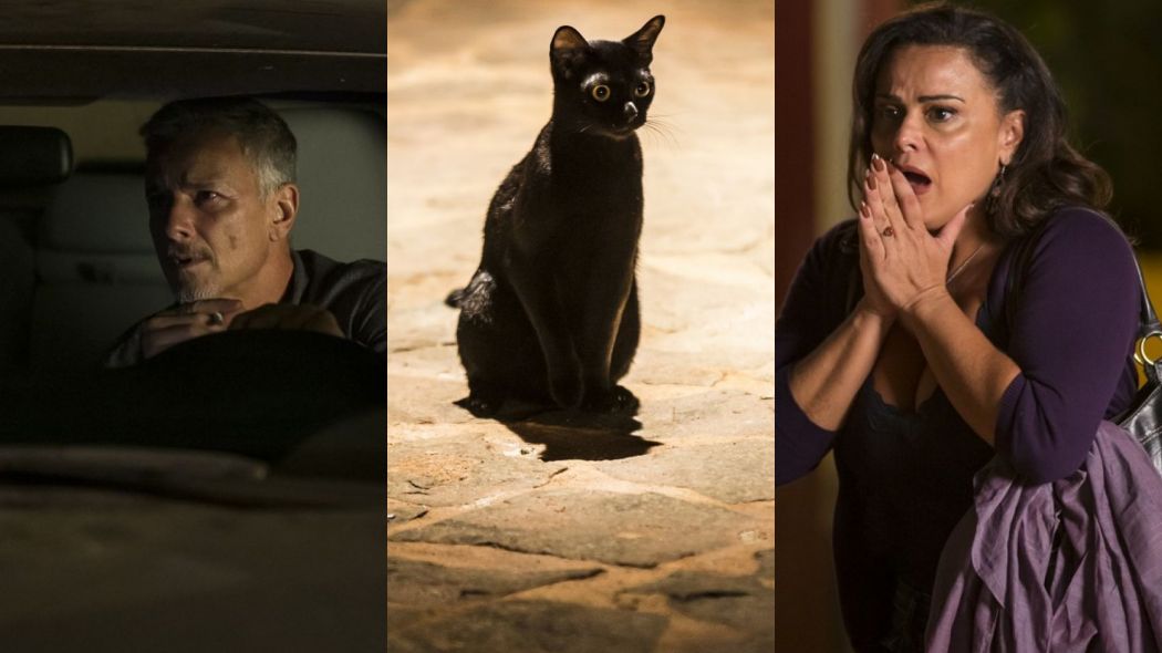 Sampaio (Marcello Novaes), Leon e Neide (Viviane Araujo) de O Setimo Guardiao