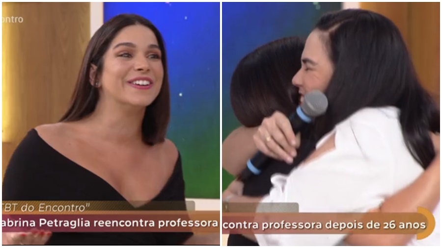 Sabrina Petraglia reencontra professora após 26 anos (Divulgação)