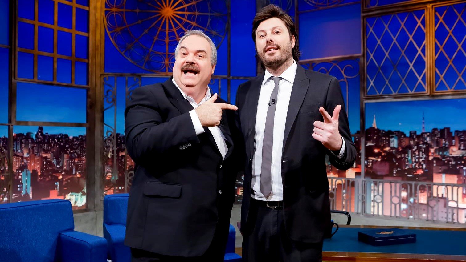 Gilberto Barros e Danilo Gentili no The Noite