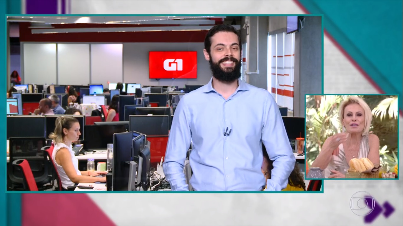 Caue Fabiano e Ana Maria Braga no Mais Voce
