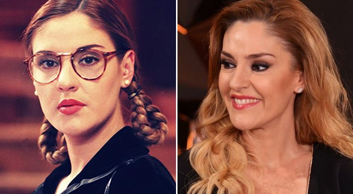 Chantal Andere hoje (à direita) e como Estéfany em A Usurpadora (à esquerda)