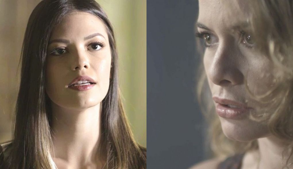 Cris (Vitoria Strada) e Isabel (Alinne Moraes) de Espelho da Vida